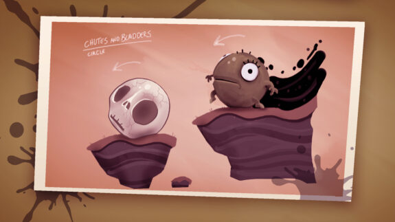 Early concept art for the Chutes and Bladders level.